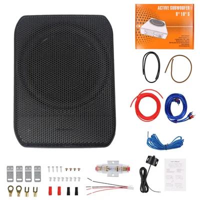 Immagine prodotto di Subwoofer attivo per auto – subwoofer da installare sotto il sedile – 1500 W – 17,8 cm – design sottile – frequenza: 50–150 Hz