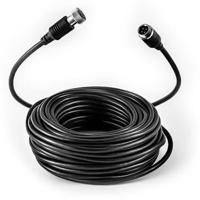 Produktbild von Carmedien 15m Verlängerungskabel für Rückfahrkameras mit 4-Pin-Schraubverschluss (RCA, AV) 15 Meter Anschlusskabel 12V 24V Kamera Verbindungskabel