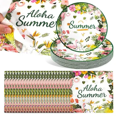 Produktbild von 48 Stück Hawaii Aloha Partyzubehör Set