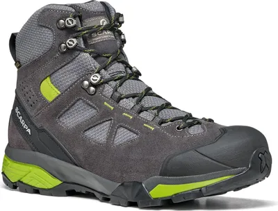 Wanderschuh ZG Lite GTX von Scarpa in Grau mit grünen Akzenten; ideal für Damen.