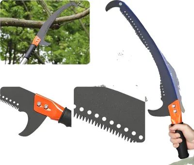 Image de Scie à arbre manuelle, longueur réglable de 2,2 m à 8,2 m, épaisseur de lame 0,05 pouce, légère 5 kg, coupe efficace en acier au carbone, conception à double verrouillage sécurisée