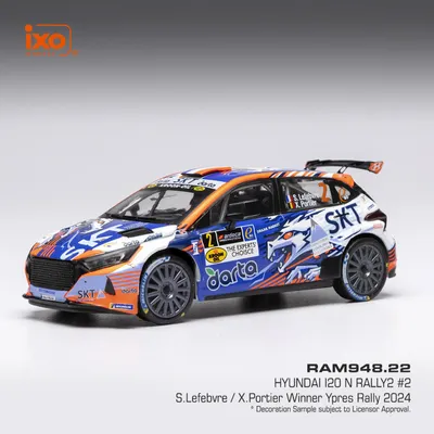 Zdjęcie produktu dla Hyundai i20 N Rally2 #2 S.Lefebvre/X.Portier Rally Ypres 2024 IXO 1:43