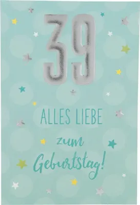Produktbild von 11566 Depesche Zahlenkarte, Glückwunschkarte-39 Alles Liebe zum Geburtstag!