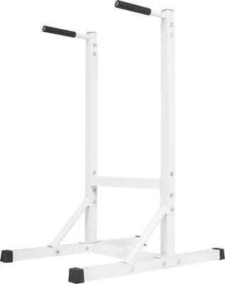 Produktbild von GORILLA SPORTS® Dip-Station - 98 x 65 x 125 cm, bis 150 kg Belastbar, gepolsterte Griffe, Stahl, Weiß - Dip Station, Parallettes, Dip Barren, Dipstation, Dipper, Dipständer, Fitness