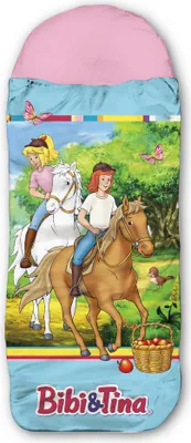 Produktbild von Bibi und Tina Freunde Blau/Rosa Kinder-Schlafsack 140 cm + 30 cm (Kapuze) x 70 cm