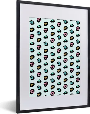 Produktbild von MuchoWow® MuchoWow® Gerahmtes Poster Farben - Pantherdruck - Muster 30x40 cm - Poster mit zchwarzem Bilderrahmen - Wandposter Schlafzimmer