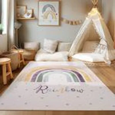 Zdjęcie produktu dla Homebyhome Dywan Dzieci?cy Design T?cza Dywan do Zabawy dla Ch?opców i Dziewczynek Trwa?y i Wygodny, Rozmiar: 120x170 cm