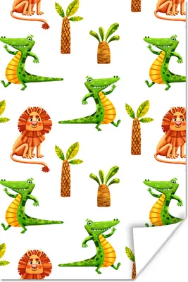 Obrázok produktu pre MuchoWow® Plagát - Džungľa - dizajn - zvieratá - 20x30
