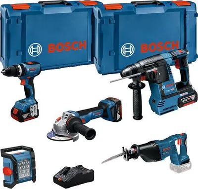 Produktbild von Combo Kit 18V-Set mit 5 Werkzeugen: GSB + GBH + GWS + GSA + GLI + 3 x Akku