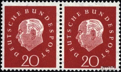 Produktbild von Briefmarken BRD (BR.Deutschland) 1959 Mi 304wP waagerechtes Paar postfrisch Heuss