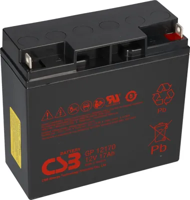 Zdjęcie produktu dla Akumulator kwasowo-ołowiowy CSB AGM GP12170 12V 17Ah - zacisk płaski M5 - M5 B/N