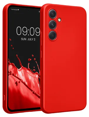 Produktbild von kwmobile Handyhülle für Samsung Galaxy A54 5G Hülle - weiche Silikon Case metallisch schimmernd - Schutzhülle Cover - Metallic Dunkelrot