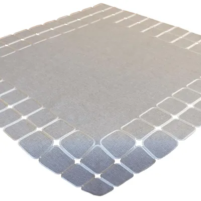Productafbeelding van Tafelkleed met borduurwerk, vierkant, modern, 85 x 85 cm - lichtgrijs