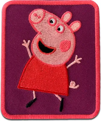 Obrázek produktu pro Comercial Mercera Peppa Wutz jumps children - nášivka, nažehlovačka, nažehlovačka, nášivka, nášivky, k nažehlení, velikost: 6 x 6,4 cm