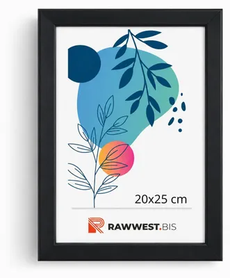 Produktbild von RAWWEST.BIS Holz Bilderrahmen 20x25 cm Plexiglas Poster Foto Wandrahmen Schwarz