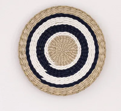 Image de Paniers muraux DECCARO « Boho » Marina, bleu, taille moyenne