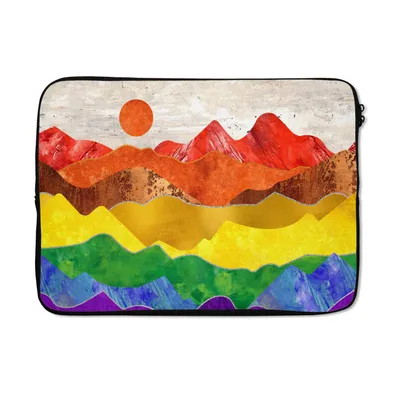 Produktbild von MuchoWow® Laptop Hülle 13 Zoll Stolz - Regenbogen - Marmor Laptoptasche - Laptophülle - Sleeve - Rundumschutz