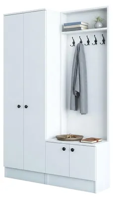 Produktbild von Grue - Flurmöbel, 120x37x183h cm Weiß, 3 Regalböden