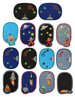 14 Cartoon-Stickpatches, bunte Bügelbilder, Aufnäher für Jacken & Jeans