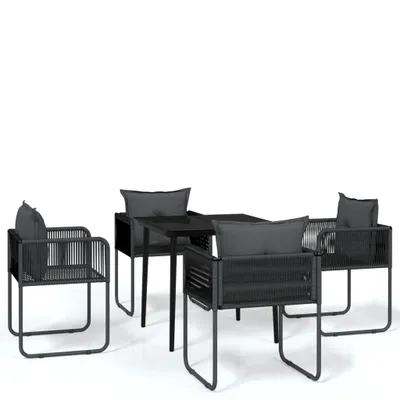 Image de vidaXL Ensemble de jardin 5 pièces noir