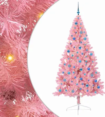 Produktbild von vidaXL Künstlicher vorbeleuchteter Weihnachtsbaum Rosa 240 cm PVC