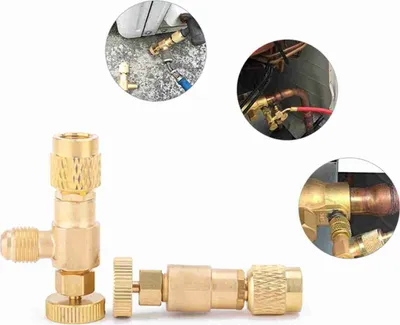 Image de R22 Refrigerant Charging Valve 1/4 Inches - 1/4 Inches Copper Flow Control Valves Soupape de sécurité en cuivre et fluor