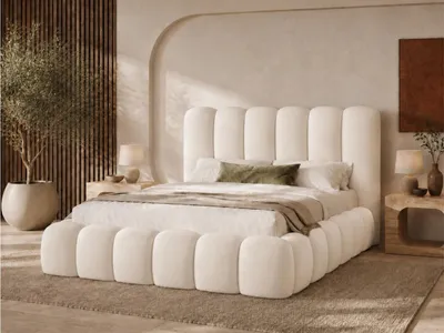 Produktbild von Emlar Polsterbett Mellow 180x200 cm - Bett mit Bettkasten & Lattenrost - Velvet-Stoff - Doppelbett mit Stauraum Beige (Magic Velvet 2250)