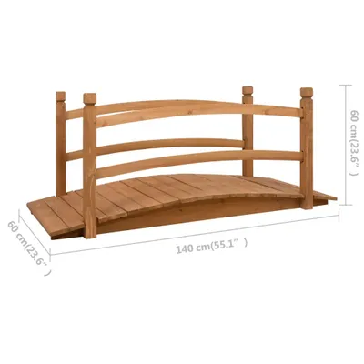 vidaXL Záhradný mostík 140x60x60 cm z masívneho jedľového dreva