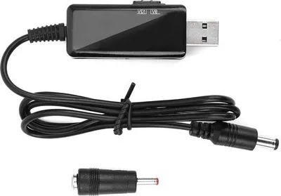 Zdjęcie produktu dla Zasilacz 5 V z portem USB – przetwornica 5 V/9 V/12 V – wyświetlacz cyfrowy – regulacja napięcia – 5521M – kabel zasilający z wyjściem kablowym