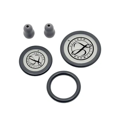 Produktbild von Littmann Stethoskop Ersatzteil-Set – Graue verstellbare Membran, weiche Ohrstöpsel, nicht-kalte Bell Sleeve – Kompatibel mit Classic III, Cardiology I