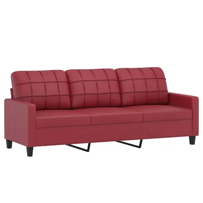Produktbild von vidaXL 3-Sitzer-Sofa Weinrot 180 cm Kunstleder