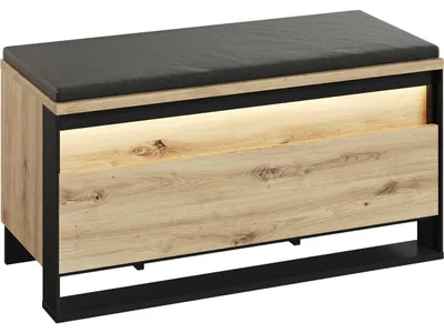 Produktbild von Schuhschrank mit Sitzbank QUANT QG03 artisan eiche + schwarz