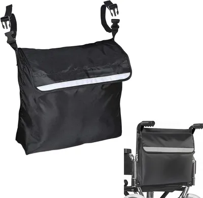 Produktbild von Rollstuhltasche schwarz, 420D Oxford-Gewebe, wasserdicht, für Rollstuhl und Rollator