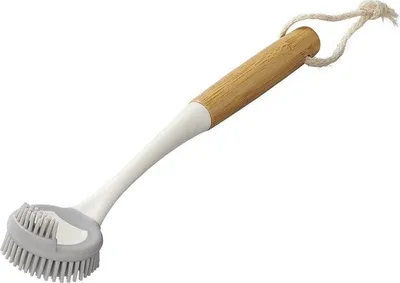 Image de Brosse à vaisselle silicone 30,5 cm Ø6 cm bambou