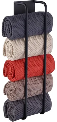 Obrázek produktu pro Držák na ručníky do koupelny, samolepicí, nerezová ocel SUS304, matná černá barva, délka 40 cm