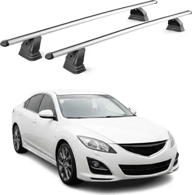 Image de Barres de toit transversales Alu pour Mazda 6 II Berline 2007-2012 Gris 2Pcs