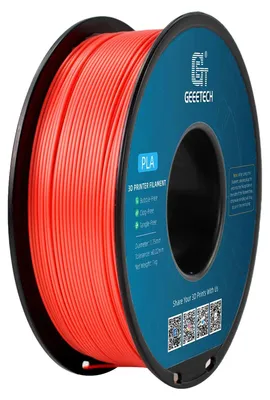 Obrázek produktu pro Filament PLA – filament pro 3D tiskárny – průměr 1,75 mm – cívka 1 kg – přesnost rozměrů 0,03 mm – pro FDM/FFF – červená