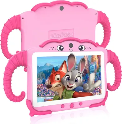 mit Hülle Kindersicherung GMS  Kleinkinder Tablet mit WiFi Dual Kamera Google Play Store für Mädchen