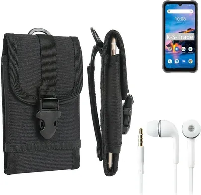 Produktbild von K-S-Trade Holster Schutz Hülle kompatibel mit UMIDIGI Bison Pro Gürteltasche Handy Hülle Tasche outdoor Seitentasche schwarz 1x + Kopfhörer