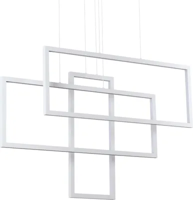 Produktbild von Ideal lux FRAME SP LED-Pendelleuchte Struktur Weiß rechteckiges Design Deckenbaldachin Weiß Kabellänge 120cm
