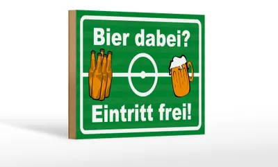 Produktbild von Holzschild Alkohol 18x12cm Bier dabei Eintritt frei
