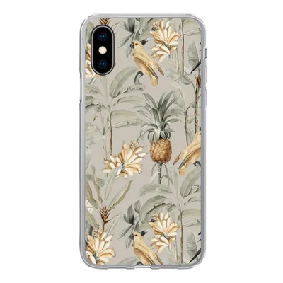 Produktbild von MuchoWow® Handyhülle Schutzhülle Hülle für iPhone X Blume - Ananas - Vogel Silikon Softcase Handy Hülle - Handyhülle