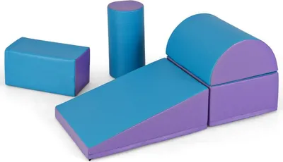 Produktbild von Schaumstoff-Spielbaustein-Set, 5-teilig - Blau & Lila