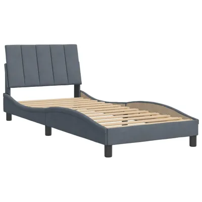 Obrázok produktu pre Rám postele bez matraca Hanko tmavosivá 90x200 cm zamat