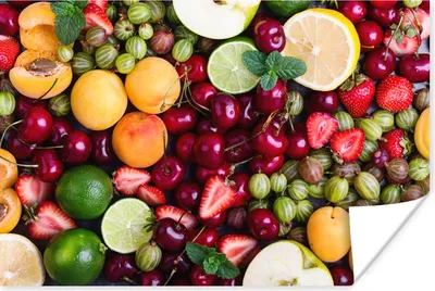 Produktbild von MuchoWow® Poster Obst - Farben - Sommer 90x60 cm - Schlafzimmer