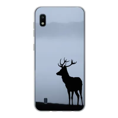 Produktbild von MuchoWow® Handyhülle Schutzhülle Hülle für Samsung Galaxy A10 Hirsch - Nebel - Silhouette Silikon Softcase Handy Hülle - Schutzhülle