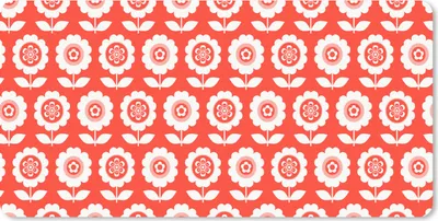 Produktbild von MuchoWow® Mauspad Mousepad Blumen - Muster - Rot 60x30 cm - Mousepads - Maus Mat - Pad - Mausunterlage - Nachhaltig