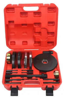 Produktbild von Radnabenlager Abzieher Set - 82 mm Werkzeugsatz - Hochkohlenstoffstahl - Für 82 mm Radnabenlagereinheit - Robust - Wassermelonenrot