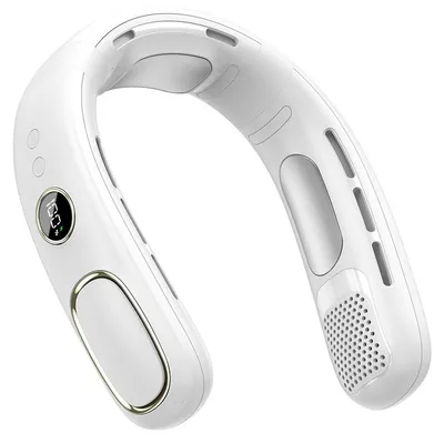 Produktbild von Leiser Nackenventilator ohne Rotorblätter, USB-C Halsventilator mit 5 Geschwindigkeiten & Kühlfunktion, ideal für Reisen & Alltag