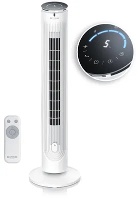 Image de Ventilateur colonne Brandson avec télécommande, oscillation à 120°, minuterie, hauteur 105 cm, oscillation, 3 modes, minuterie, silencieux, ventilateurs et refroidisseurs d'air Sieger 2026